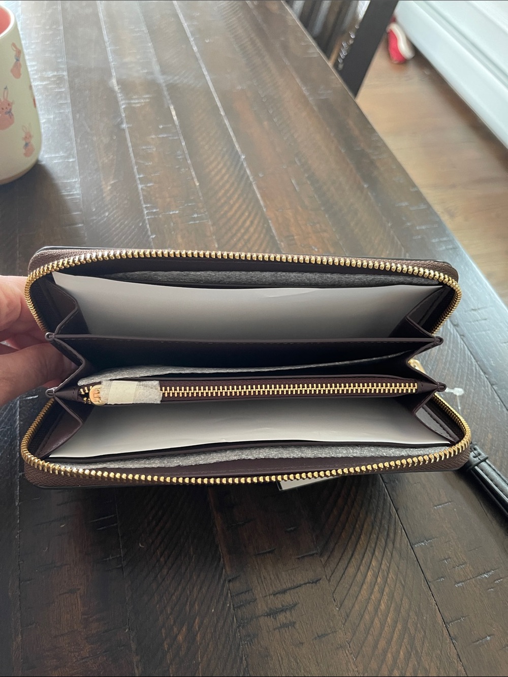 Coach Robot Brown Zip-Around Wallet with Gold Hardware NWT - Picture 2 of 7